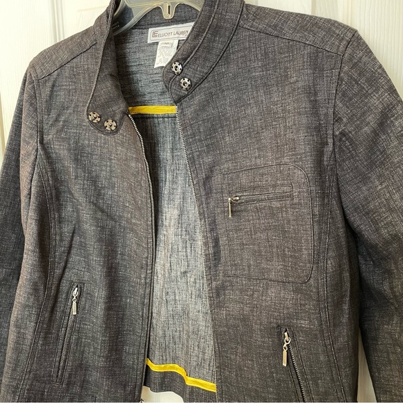 ELLIOTT LAUREN Black Denim Jacket - Picture 2 of 14